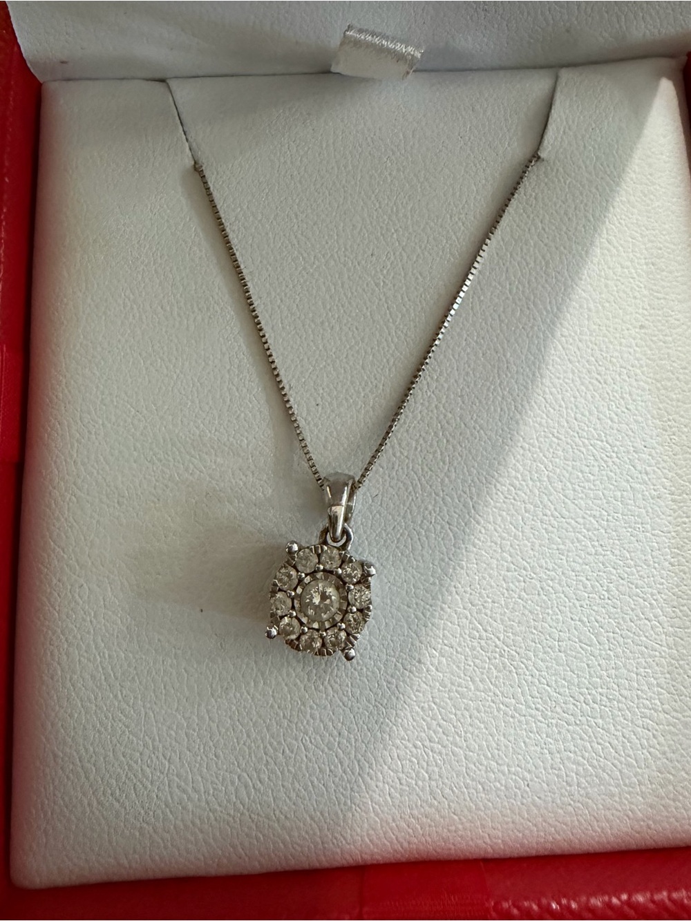 Macy’s R.H. Macy & Co Diamond Halo 18" Pendant Necklace (1/3 ct. t.w.) - Picture 4 of 5